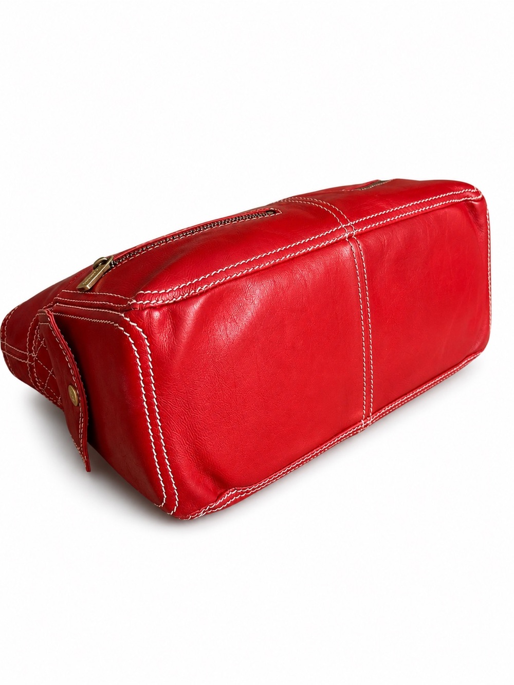 Authentic Celine Boogie Red Leather Satchel Tote Bag Italy - Picture 10 of 17